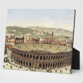 Plaque Photo Vue de l'amphithéâtre romain de Vérone, gravée par (Côté)