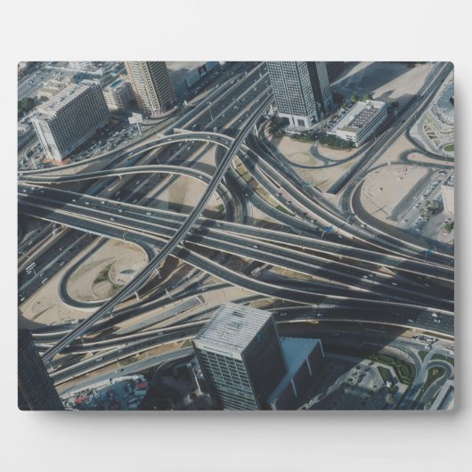 Plaque Photo Vue de route de Burj Khalifa, Dubaï (Devant)