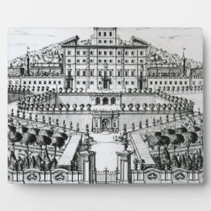 Plaque Photo Vue sur la Villa Aldobrandini depuis le jardin (en