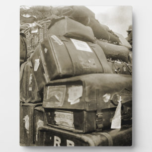 PLAQUE PHOTO WAGON SUITCASE 1890