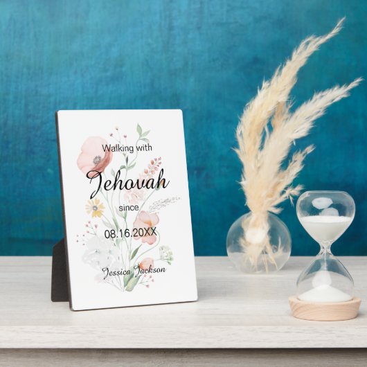 Plaque Photo Walking with Jehovah since Baptism (Côté)