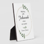 Plaque Photo Walking with Jehovah since Baptism Eucalyptus (Côté)