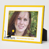 Plaque Photo Water polo player black silhouette custom (Côté)