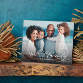 Plaque Photo We Are Family Handwritten Script Family Name (Côté)