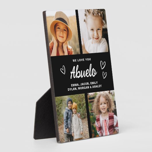 Plaque Photo We Love You Abuelo Modern Photo Collage (Côté)
