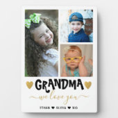 Plaque Photo We Love You Grand-mère Grandkids 3 Photo Collage (Devant)