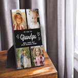 Plaque Photo We Love You Grand-père Modern Photo Collage<br><div class="desc">La Plaque de collage photo moderne Grandpa We Love You Heart est un cadeau émouvant et personnalisé qui met en valeur votre amour pour votre grand-père. Cette plaque magnifiquement conçue comprend un collage photo en forme de coeur, vous permettant d'ajouter vos photos de famille préférées dans un agencement moderne et...</div>