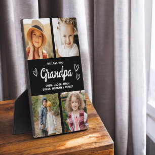 Plaque Photo We Love You Grand-père Modern Photo Collage