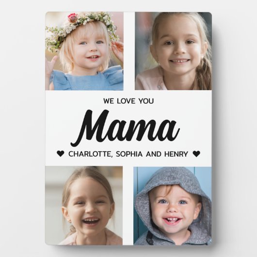 Plaque Photo We Love You Mama Family Keepsaké Photo Collage (Devant)