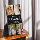 Plaque Photo We Love You Meemaw Family Modern Photo Collage<br><div class="desc">The Meemaw We Love You Heart Modern Photo Collage Plaque est un cadeau émouvant et personnalisé qui met en valeur votre amour pour votre grand-mère. Cette plaque magnifiquement conçue comprend un collage photo en forme de coeur, vous permettant d'ajouter vos photos de famille préférées dans un agencement moderne et élégant....</div>