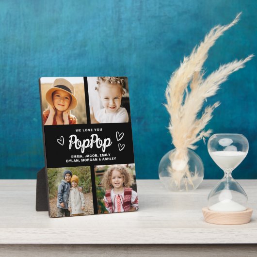 Plaque Photo We Love You PopPop Grandpa Photo Collage (Côté)