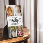 Plaque Photo We Love You PopPop Grandpa Photo Collage<br><div class="desc">PopPop We Love You Heart Modern Photo Collage Plaque est un cadeau émouvant et personnalisé qui met en valeur votre amour pour votre grand-père. Cette plaque magnifiquement conçue comprend un collage photo en forme de coeur, vous permettant d'ajouter vos photos de famille préférées dans un agencement moderne et élégant. Le...</div>