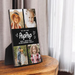 Plaque Photo We Love You PopPop Grandpa Photo Collage<br><div class="desc">PopPop We Love You Heart Modern Photo Collage Plaque est un cadeau émouvant et personnalisé qui met en valeur votre amour pour votre grand-père. Cette plaque magnifiquement conçue comprend un collage photo en forme de coeur, vous permettant d'ajouter vos photos de famille préférées dans un agencement moderne et élégant. Le...</div>