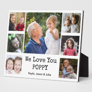 Plaque Photo We Love You Poppy Grandkids 7 Photo Collage