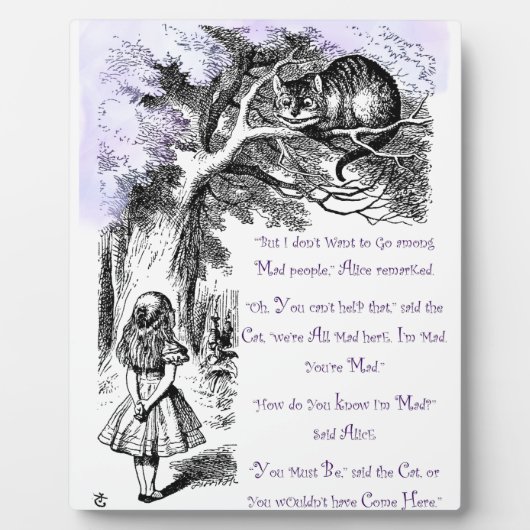 Plaque Photo We're All Mad Here (Devant)