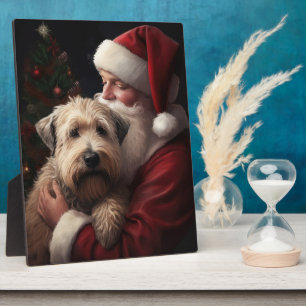 Plaque Photo Wheaton Terrier avec le Père Noël Festive Noël