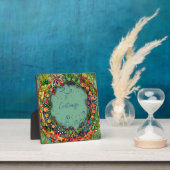 Plaque Photo Whimsical Boho Green Fun Floral Customisé (Insitu)