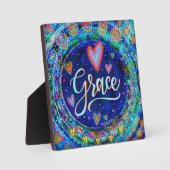 Plaque Photo Whimsical Joli Moderne Bleu Grace (Recto)
