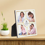 Plaque Photo White and Gold 4 Photos Family Photo Collage<br><div class="desc">Upload your favorite photographite make your own unique personalized keepsake photo gift.</div>