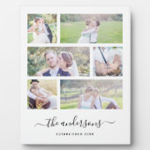 Plaque Photo White Six Photo Collage Nom de famille Calligraphi (Devant)