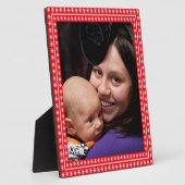 Plaque Photo White Stars Red Frame Image Votre Photo (Côté)