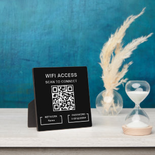 Plaque Photo Wifi Mot de passe et réseau Tableau de code QR per