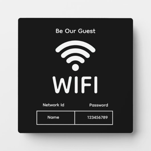 Plaque Photo Wifi Network and Password Business Retail (Devant)