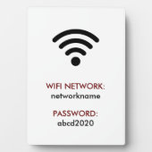 Plaque Photo Wifi Network and Password Business Retail (Devant)