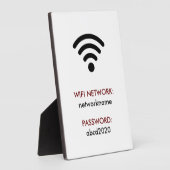 Plaque Photo Wifi Network and Password Business Retail (Côté)