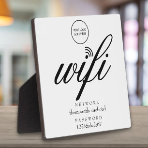 Plaque Photo Wifi Network and Password Your Logo Sign