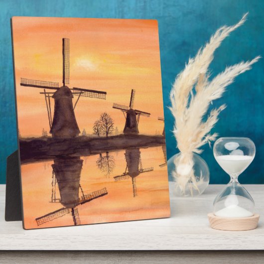 Plaque Photo Windmills Sunset (Côté)