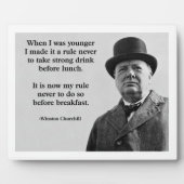 Plaque Photo Winston Churchill Boire (Devant)