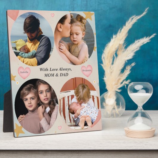 Plaque Photo With Love Always – 4-Photo Gift from Mom & Dad (Côté)