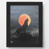 Plaque Photo Wolf Silhouette Painting by Alfred Fox (Devant)