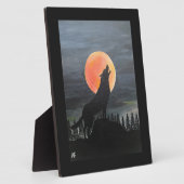 Plaque Photo Wolf Silhouette Painting by Alfred Fox (Côté)