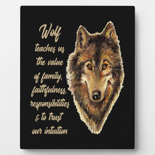 Plaque Photo Wolf Totem Animal Spirit Guide pour l'inspiration (Devant)