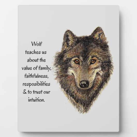 Plaque Photo Wolf totem Inspirational Spirit Guide Animal Plaqu (Devant)