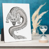 Plaque Photo Wolfdragon design noir et blanc (Côté)