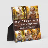 Plaque Photo Wood 5 Photo Collage Fête des pères Meilleur papa (Recto)