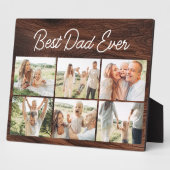 Plaque Photo Wood 6 Photo Collage Best Dad Ever Custom Modern (Côté)