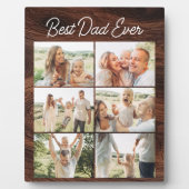 Plaque Photo Wood Father's Day 6 Photo Collage Best Dad Ever  (Devant)