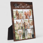 Plaque Photo Wood Father's Day 6 Photo Collage Best Dad Ever  (Côté)