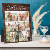 Plaque Photo Wood Father's Day 6 Photo Collage Best Dad Ever  (Côté)