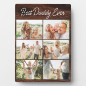 Plaque Photo Wood Father's Day Best Daddy Ever 6 Photo Collage (Devant)