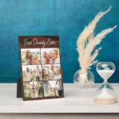 Plaque Photo Wood Father's Day Best Daddy Ever 6 Photo Collage (Côté)