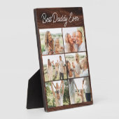 Plaque Photo Wood Father's Day Best Daddy Ever 6 Photo Collage (Côté)