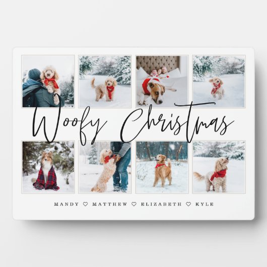 Plaque Photo Woofy Christmas Script Animaux de compagnie photo (Devant)