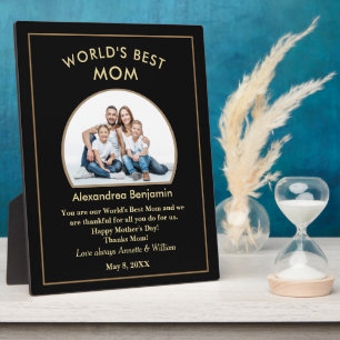 Plaque Photo World's Best Mom Mother's Day Photo Personalize 