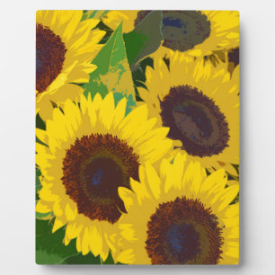 Plaque Photo Yellow summer sunflowers