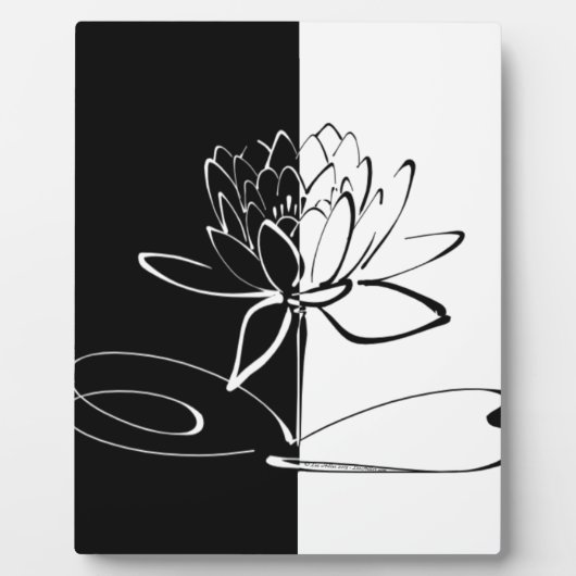 Plaque Photo Yin Yang Black Lotus Blossom (Devant)